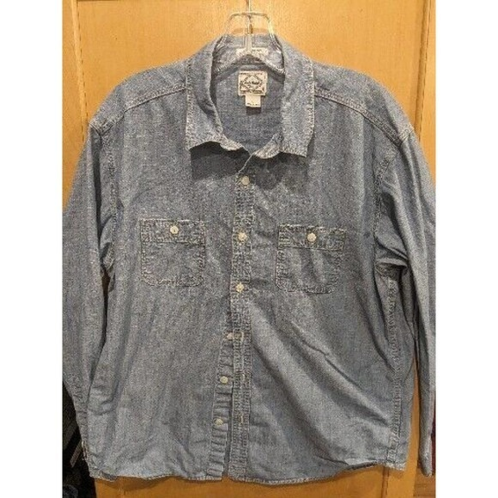 Lucky Brand Button Down Shirt Large Long Sleeve Mens Denim Style